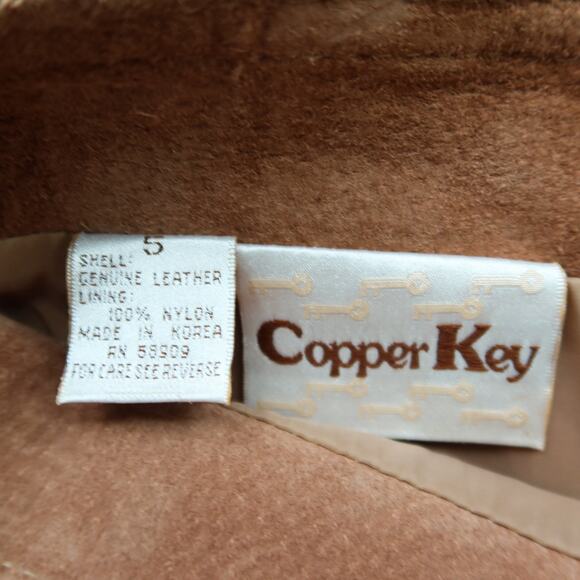 Vintage Tan Suede Pencil Skirt Copper Key 5 - Picture 13 of 15